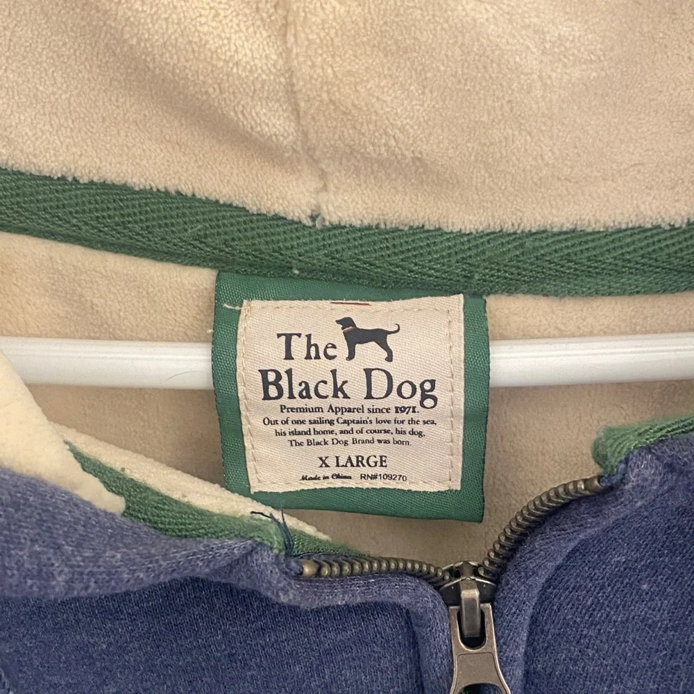 The Black Dog navy and cream zip-front hoodie - Picture 2 of 2